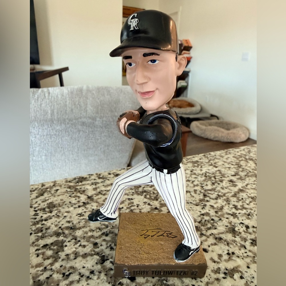 Troy Tulowitzki Baseball Player Rockies Bobblehead Figurine